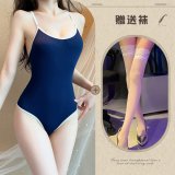 swimsuit + white stockings