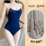 swimsuit + white schoolgirl socks