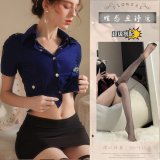 Uniform set + black fishnet stockings