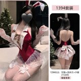 Burgundy suit + W7 white bow fishnet stockings