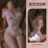 6921183364663 White [Single Open Crotch Bodysuit]