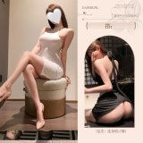 White jumpsuit + white stockings