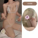 White and white open-crotch socks
