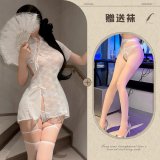 White and white open-crotch socks