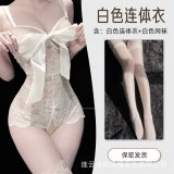 White + white fishnet stockings