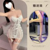 White + white fishnet stockings