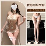 White + white fishnet stockings