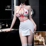 White + white open crotch
