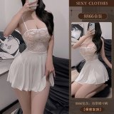 White + White Open Crotch Silk