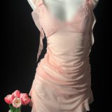 WMS2560 pink + white stockings