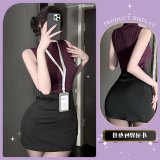 Yangmei purple + black stockings
