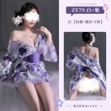 6937486633061◆Enchantment in the Night◆ White + Purple [Kimono + Obesity Belt + T-shirt]