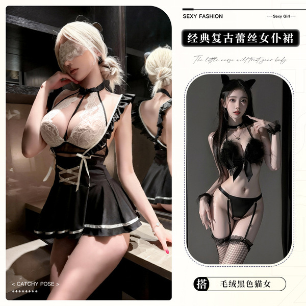 Lemon Story Sexy Maid Costume for Women – Flirty JK Uniform, No-Remove Role Play Outfit - 10004+ Catwoman