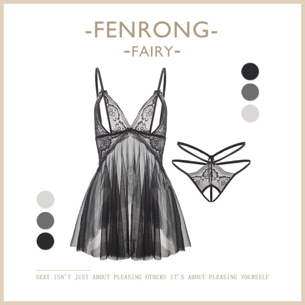 Pure & Playful Lingerie Set - Seductive Naughty Sleepwear, Tempting Uniform Style Bedroom Outfit - Black + black stockings