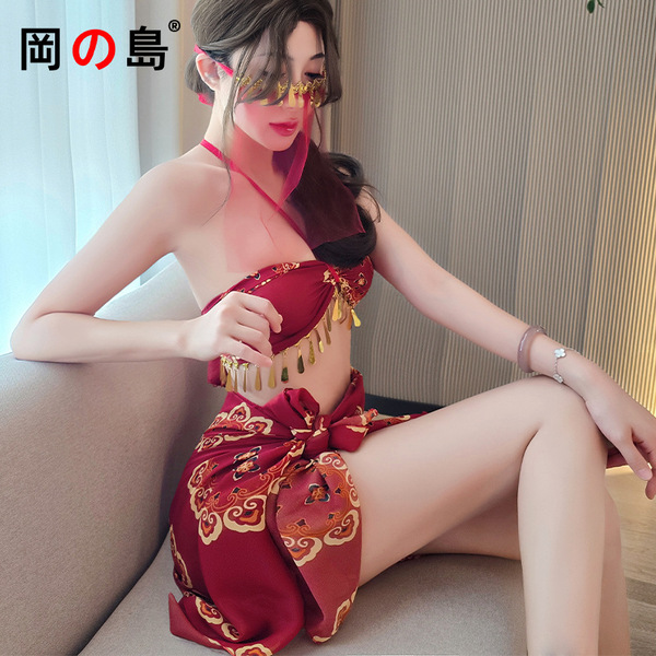 Sensual Role Play Lingerie Set - Exotic Temptation Costume for Couples, Pure-Yet-Alluring Uniform Outfit - 1528 Red Western Region Erotic Temptation Dress