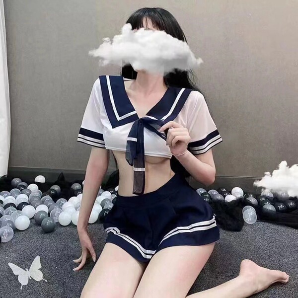 Pure & Tempting Lace Maid Costume - Office Secretary Uniform, Nurse & Nun Cosplay Outfit with Seductive Lingerie Style - 169 (Top, skirt, underwear)