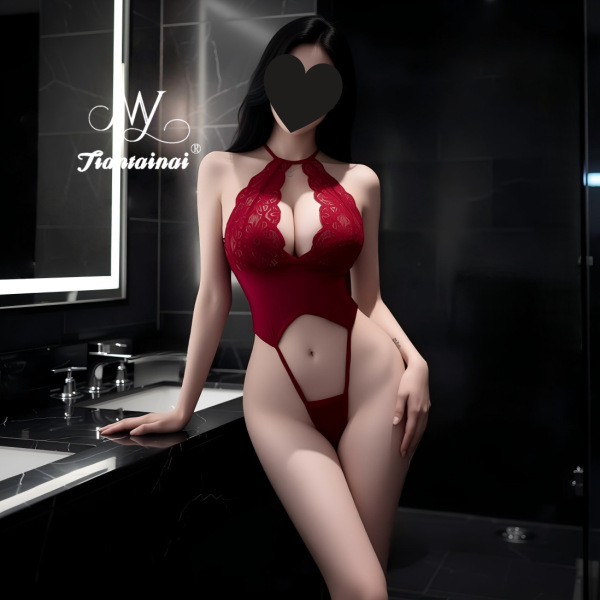 Pure & Seductive Lace Bodysuit Set - Sexy Sleepwear & No-Remove Intimate Outfit for Women - red