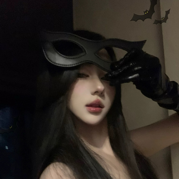 Gueiyun Sexy Catwoman Agent Costume - Dark Leather Corset Dress with Demonic Allure & Elegant Gothic Style - [Single Shot] 2160 Eye Mask