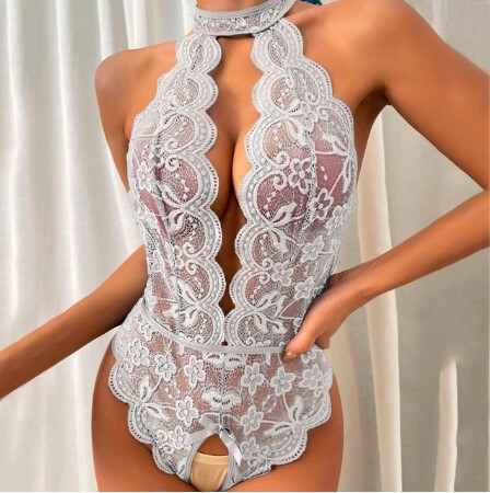 Wholesale Lace Sheer Lingerie Set – Sexy Transparent Intimate Sleepwear for Amazon Export - White