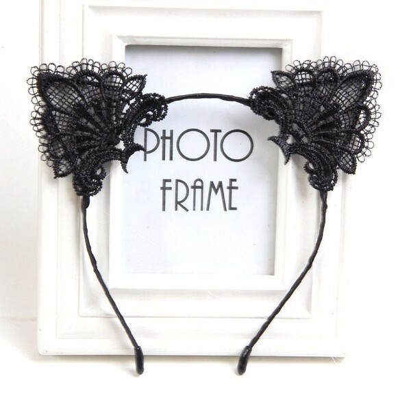 Qingran Sexy Lingerie Set - Catwoman Costume Bodysuit with Sheer Mesh & Tight Fit Nightwear - 3035 headband
