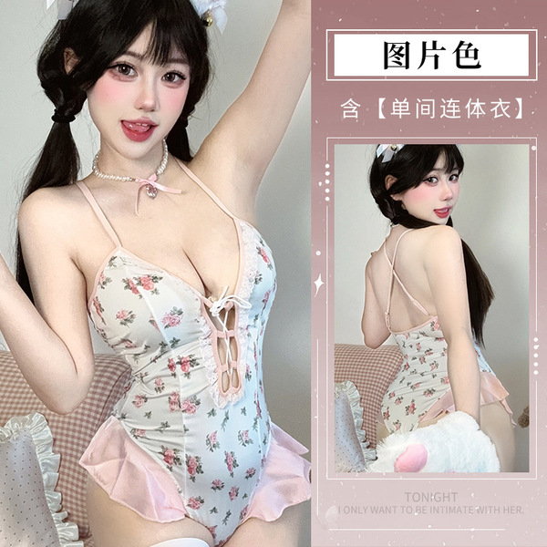 Pure & Seductive Lingerie Sleepwear Set – No-Remove Bedroom Outfit for Women, Adjustable Strap Nightwear - Image color + 3042 white socks