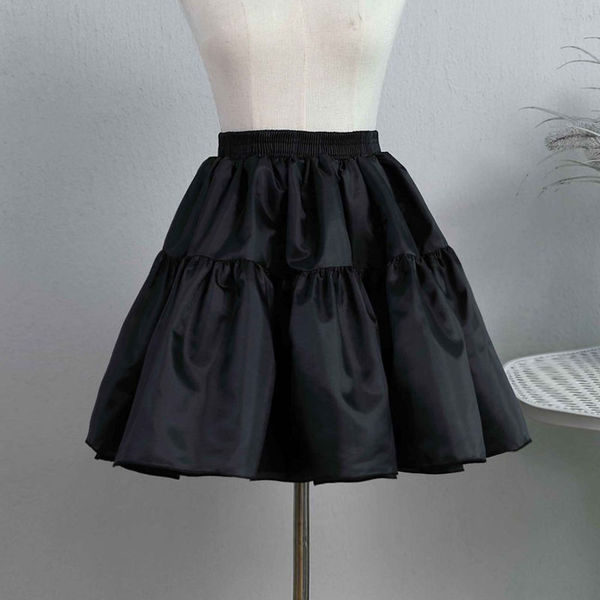 Lolita Crinoline Petticoat - Adjustable No-Bone Crystal Mesh Half-Skirt for Daily Wear & Elegant Outfits - Children's Crystal Support, Black, 35cm