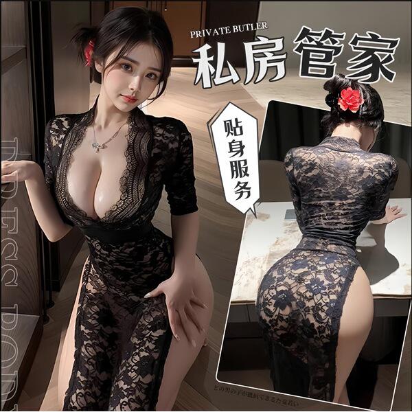 Private butler private manager lace role play lingerie set - plus size seductive secretary costume for women