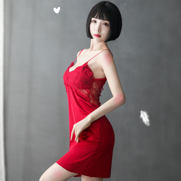 Seductive Sheer Lace Robe Set - Sexy Pure Temptation Sleepwear & Intimate Lounge Outfit in 3 Colors - Burgundy slip dress with outer robe