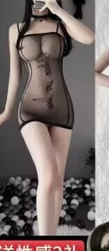 Manny Night Seductive Sheer Mesh Bodysuit with Open-Crotch Tights - Sexy Lingerie Set for Women - 496