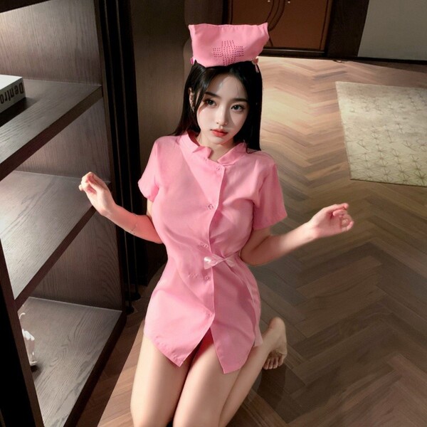 OL Teacher JK Cat Costume Set - Pure & Tempting Maid Qipao Lingerie Outfit for Cosplay & Role Play - 5105 Black.