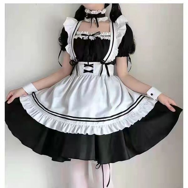 Miracle Nikki Maid Costume Dress - Lolita Cosplay Outfit for Women & Crossplay Enthusiasts - Black