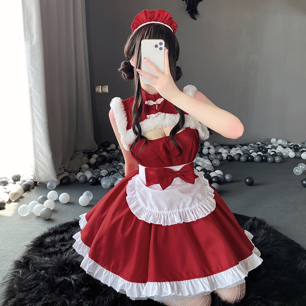 Maid Costume Cosplay Dress - Cute Anime Cat Girl Lolita Outfit for Women - Birth of 331 Red