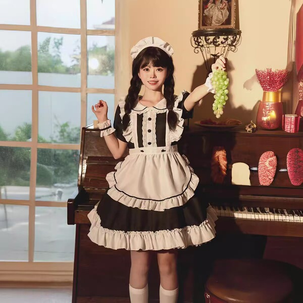 Adorable Japanese Lolita Maid Dress - Cute Soft Girl Anime Costume for Daily Wear & Stage Performance - White suit