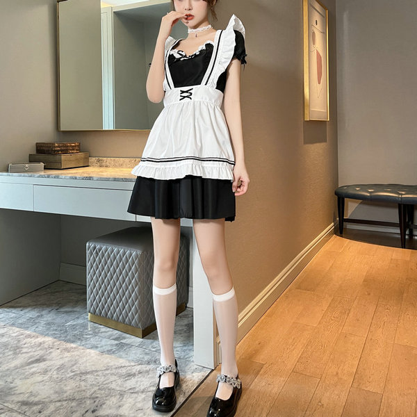 Spring Summer Thin JK Socks for Women – Japanese Style Solid Color Calf-Length Stockings, Slimming Black Tights - White