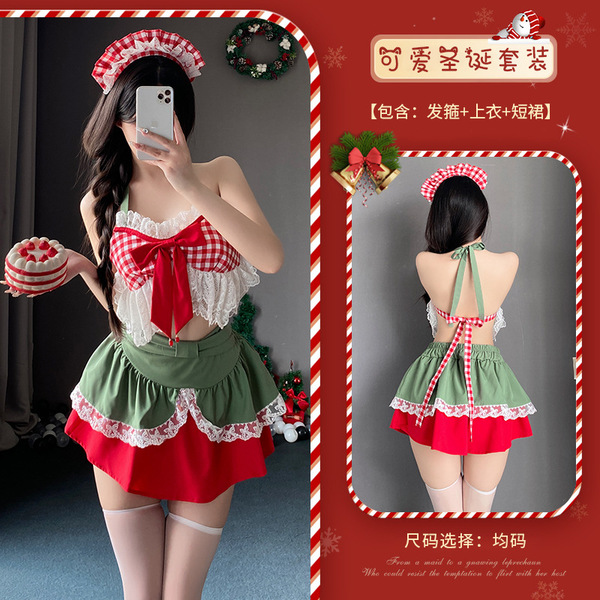 Xianyi Sexy Christmas Bunny Costume Set - Seductive Holiday Lingerie Outfit for Women, Festive Naughty Dress - 655 Set