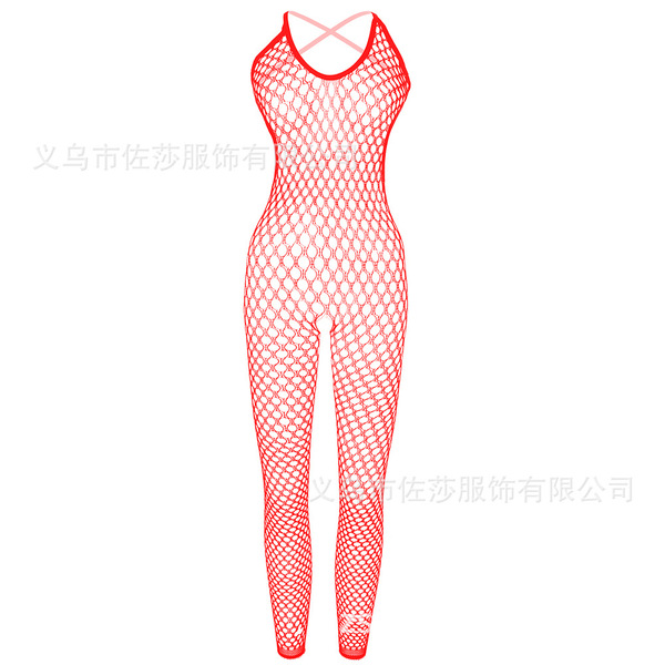 Rose Lace Sexy Lingerie Set - Sheer Mesh Bodysuit with Floral Embellishment for Women - red