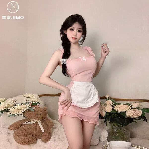 Pure & Playful Lingerie Set – Seductive Sheer Sleepwear, Naughty Nurse & Modest Qipao-Inspired Bedroom Outfit - pink