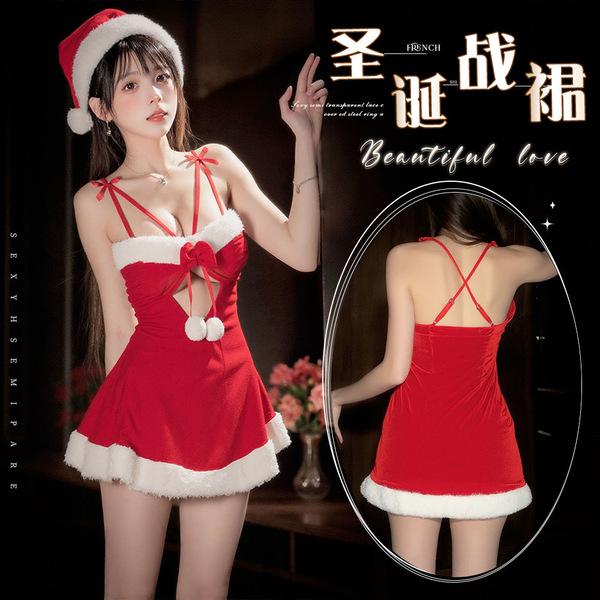 Sexy christmas bunny girl costume - naughty holiday lingerie set for new years eve & nightclub outfits