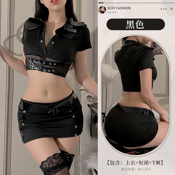 Sexy Student Uniform Set - JK Style Plaid Pleated Skirt & Top, Cute Yet Seductive Outfit for Adults - TB 8018