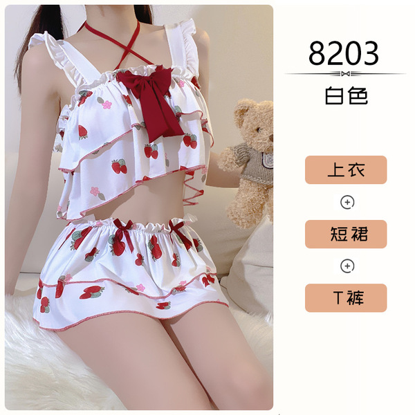 Hot New Year Lingerie Set - Sexy Lace Bunny Costume & Hollow Sleepwear for Christmas & Valentine's Day - 8203