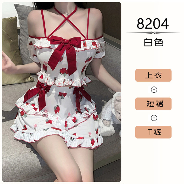 Sexy Christmas Pajamas & New Year Lingerie Set – Hot Cut-Out Bunny Costume Outfit for Women - 8204