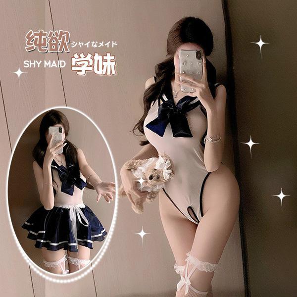 Sweet Aesthetic JK Uniform Set - Sexy Pleated Skirt & Busty Schoolgirl Lingerie Outfit