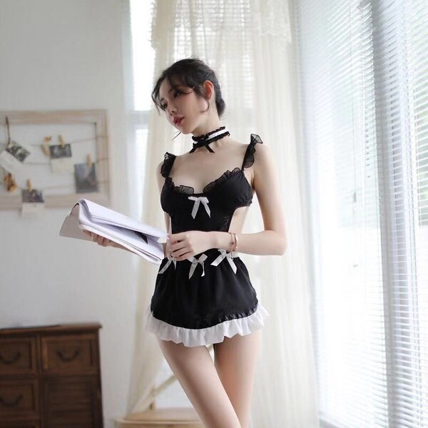 Plus Size 200 lb Maid Costume for Women - Sexy Nurse & Servant Role Play Outfit Set - Black Maid Nurse Outfit