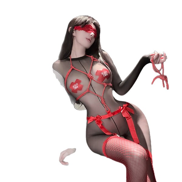 Sensual chaomu lingerie set featuring sheer stockings with insertable design, perfect for women seeking allure and elegance.