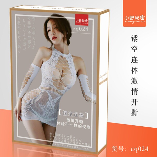 Lolita Lingerie Set - Sexy Open-Crotch Fishnet Bodysuit & Stockings, Sweet Temptation Outfit for Adults - cq024 (gift box, plastic sealed)