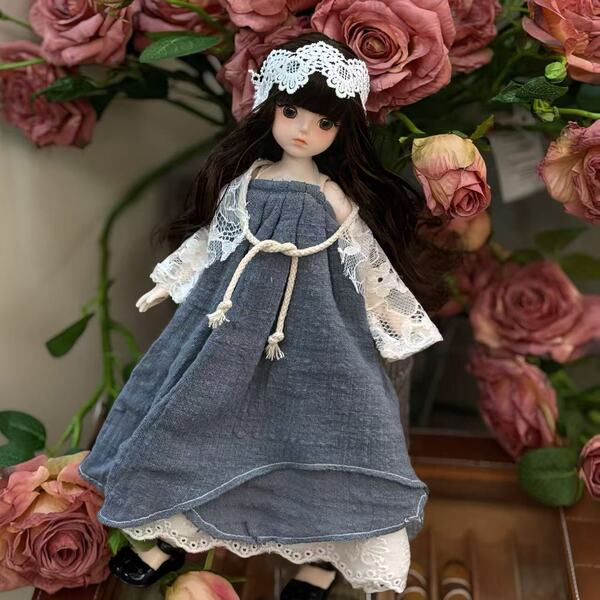 30cm BJD Doll 6-Part Jointed Doll Toy Set with Cute Outfits – Wholesale Price - Shattered Ice Blue