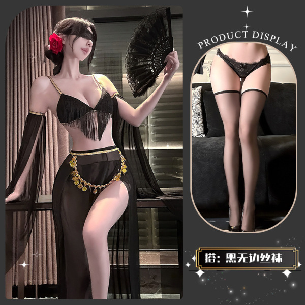 Elegant Women's Sensual Lingerie Set – Exotic Erotic Intimate Wear for Confident Sophistication - Juri Maiko ~ + Black Stockings