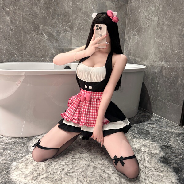 Kitty cat maid costume - sweet & sexy pure desire lingerie set for women, featuring a cute maid outfit with ruffles and bows,...