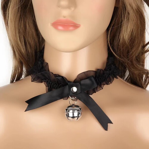 Mimei Flirty Lingerie Costume Set - Pure & Tempting Maid Outfit with Sheer Lace Headband & Detachable Apron - Maid outfit + bell