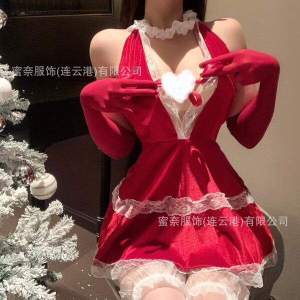 Sexy mina new year scarlet night slip dress with v-neck design, perfect for festive occasions.